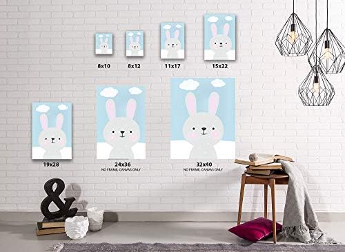 עיצוב אמנות קיר ארנב לחדר ילדים קישוטי חדר תינוקות קישודים ארנבים קטנים ארנב סקיי ילדים חדר אמנות קיר משתלת רעיונות