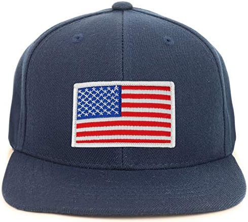 CRAMINCREW נוער גודל ילד לבן דגל אמריקאי דגל שטוח שטר סנאפבק כובע בייסבול