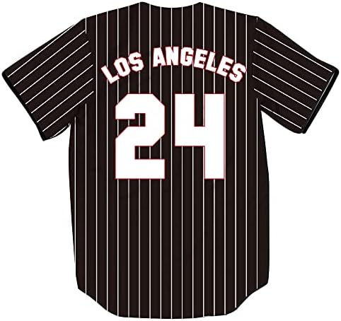 טיפיה לוס אנג 'לס 99/23/24 פסים מודפס בייסבול ג' רזי לה בייסבול צוות חולצות לגברים / נשים / צעירים