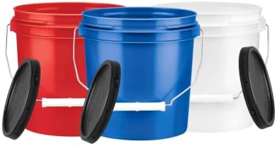 בית נטורל 1 דליים בדרגת אוכל ליטר עם מכסים BPA מיכלי פלסטיק בחינם שלושה צבעים מיוצרים בארהב