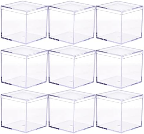 קופסאות ממתקים של קוביית כיכר ipetboom 9 יחידות קופסה אקרילית עם מכסה פינוק מתנה קופסת תצוגה ברורה לקופסת