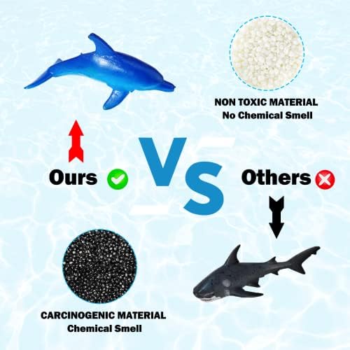 חיות אוקיינוס ​​של פלאקסקי מילוי סל תחושה לקופסה חושית, 16 חומרי אגרטל של בעלי חיים ים עם 8000