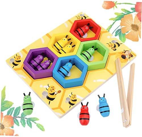 Toyandona 1 SET CLIP BEE צעצוע צעצוע צעצועי עץ צעצועים לילדים פעוטות צעצועים המוח מפתחת צעצועים חינוכיים עיניים