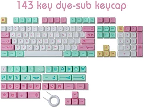 143 מפתחות צבע סובלימציה פיות מותאם אישית מפתחות עבור אנסי פריסה דובדבן מתגי מכאני מקלדות