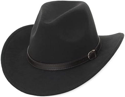 גמבי קאובוי כובע לגברים נשים קלאסי להפשיל ברים פדורה בוקרת כובע מערבי קאובוי כובע עם חגורה