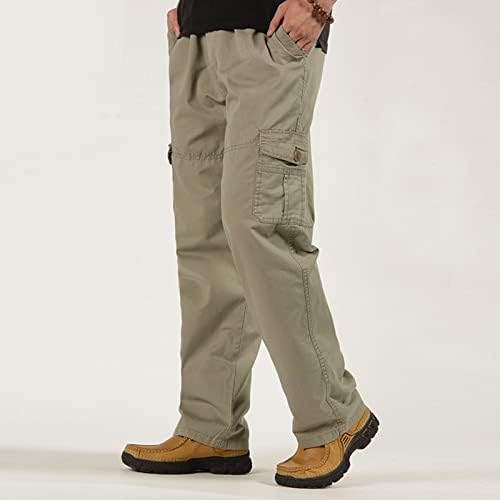 מכנסי מטען קלים גברים גברים גדולים וגבוהים מכות כותנה רופפת מזדמנים בתוספת מכנסי מותניים אלסטיים בגודל