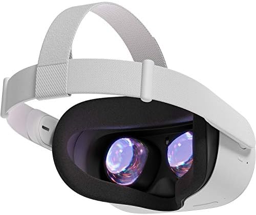 Oculus Quest 2 אוזניות מתקדמות של מציאות מדומה מתקדמת 128 ג'יגה-בייט, בקרי מגע, 1832x1920 עד 90 הרץ קצב רענון