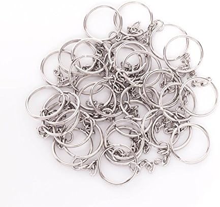 סליזו 100 יחידות מפתח שרשרת טבעת עם שרשרת וציצית תליוני בתפזורת עבור מחזיק מפתחות מלאכות תכשיטי ביצוע