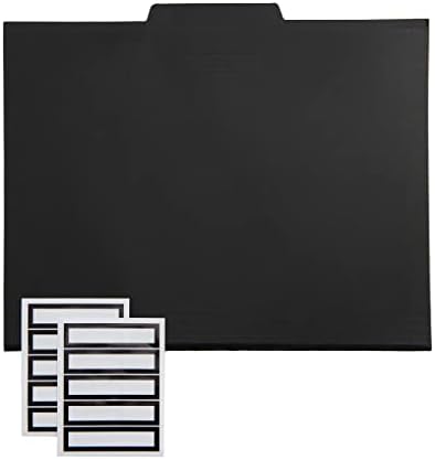 ראסל + הייזל קובץ תיקיות, ציוד משרדי, שחור, עם תוויות, 11.75 איקס 9.75, 12-ספירה