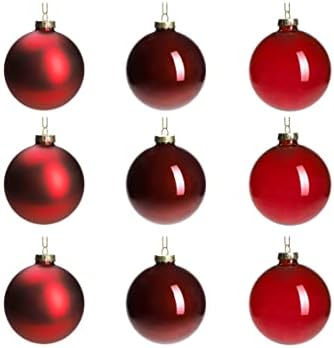 דנ ן טיהור עמוק אדום זכוכית חג המולד כדור קישוטים, 3.15 תליית חג המולד תכשיטים זולים עבור חג המולד