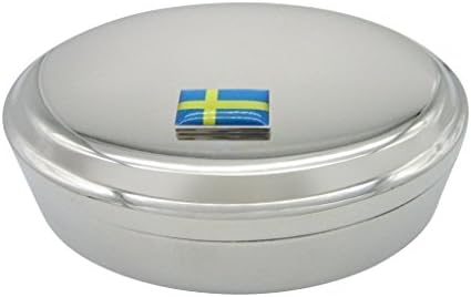 תליון דגל שוודיה תליון תכשיטים סגלגלים