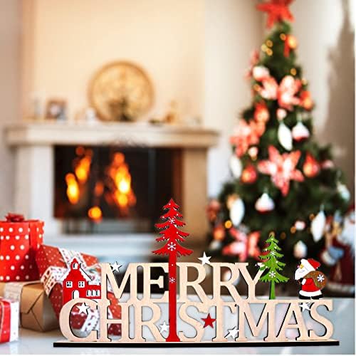 חג המולד שולחן קישוט סימני דקור שמח עץ מרכזי סימנים החג שמח שולחן כיסויים לחורף חג מסיבת חג המולד שולחן למעלה קישוט