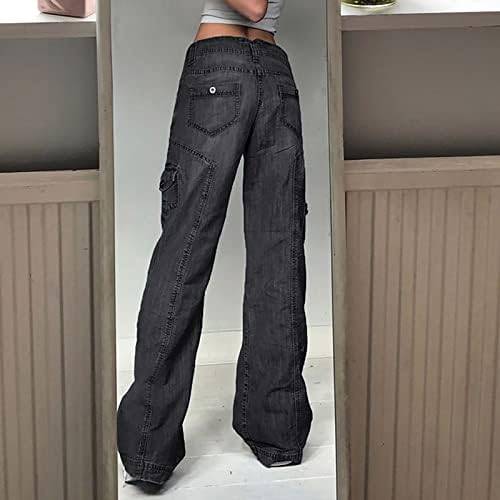 מכנסי מטען רחבים של Keusn, מכנסי מצנח נמוך מכנסי מצנח נשים נשים Y2K מכנסי מטען אימון עם מכנסי טרנינג