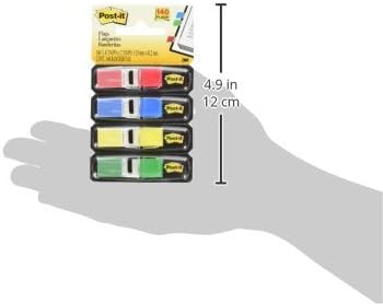 3 מ ' דגלי פוסט-איט במכשירים, 1/2 על 1-3 / 4, 35 / צבע, 4 צבעים / חבילה