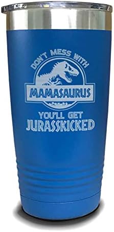 לימוניםכחול אל תתעסק עם כוס חקוקה בלייזר של מאמאסאורוס