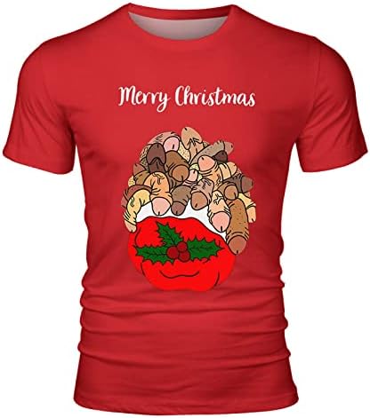 חולצות טריקו של שרוול קצר של ZDDO לחג המולד, תלבושות מעצבות הדפסת חג המולד מכוערות אימון גרפי מצחיק