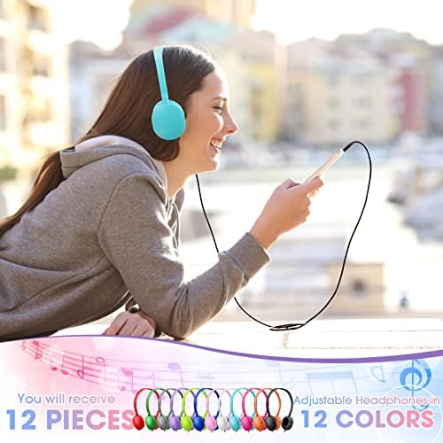 12 מחשב אוזניות בתפזורת צבעים מעורבים בית ספר באוזניות אוזניות אוזניות כיתות מתכווננות עם תקע