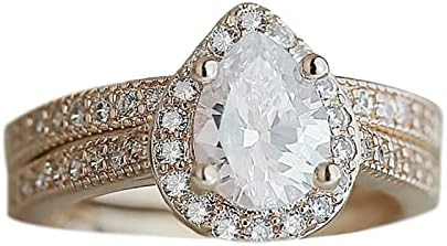 קלאסי אגס זרוק זירקון אירוסין טבעת אופנה אבזר תכשיטי אגודל טבעות לנשים גודל 10