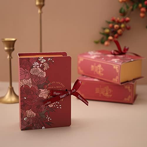 50 יחידות 6 סגנונות שנה החדשה קופסא ממתקי קופסא מתנת ספר יצירתי חתונה תוספות רוח יד אריזת מתנה שמח קופסא ממתקי