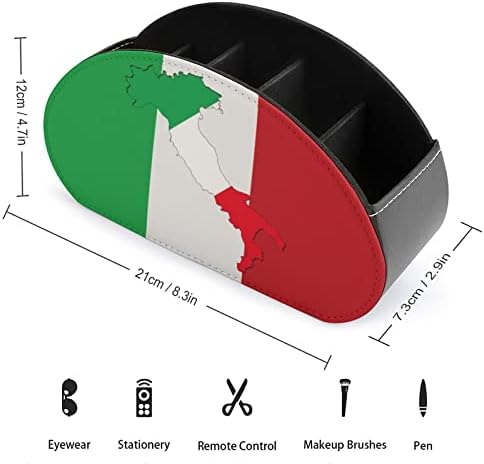 דגל איטליה עם איטליה מפה מחזיק בשלט רחוק עם 5 תאים מיכל אחסון תיבות מארגן מרחוק לטלוויזיה עבור בקרי דוד נגן