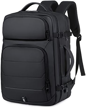 תרמיל מחשב נייד 32L נסיעות לגברים מתאים למחברת בגודל 16 אינץ ', טיסה מאושרת על תרמיל מזוודה, מרחיב את המזוודות