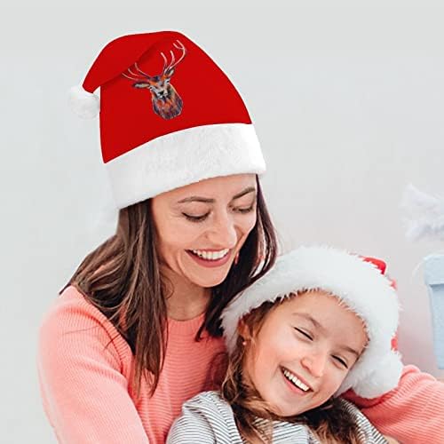 איל ראש חג המולד כובע סנטה קלאוס כובעי קצר קטיפה עם לבן חפתים לגברים נשים חג המולד חג מסיבת קישוטים