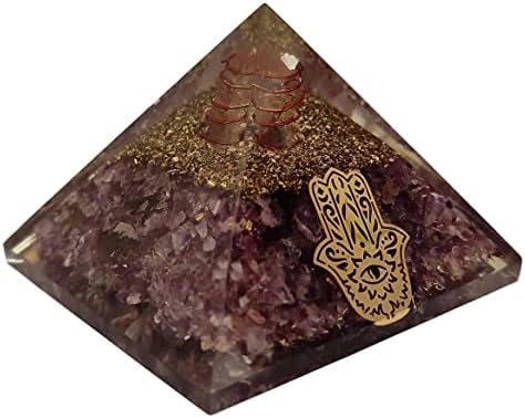 Sharvgun פירמידה אורגוניט אמטיסט אבן לוטוס פרח חיים הגנה על אנרגיה שלילית ריפוי קריסטל אבן חן אורגון פירמידה