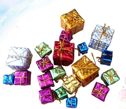 72 יחידות אריזת מתנה חג המולד קישוטי 2.5-5 סנטימטר מיני עטוף הווה קופסות מיניאטורות רדיד קישוטי קישוט