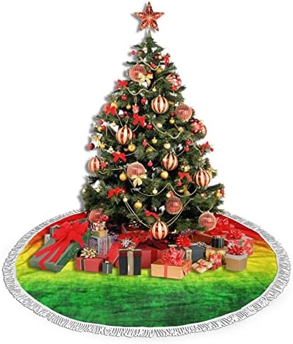צבעים צבעוניים חצאית עץ חג המולד, מחצלת חצאית עץ חג המולד עם ציצית לעיצוב מסיבת חתונה לחג 48