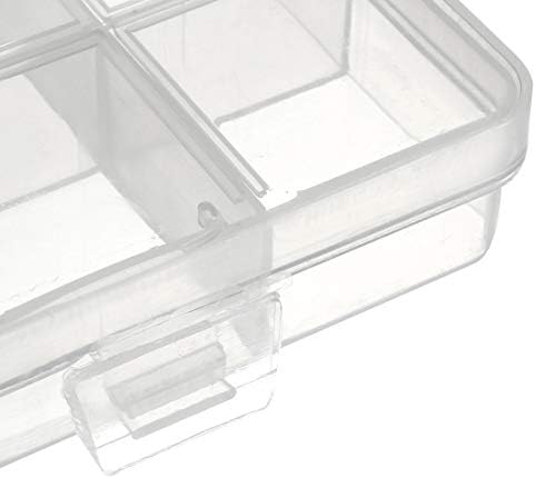 תיבת אחסון רכיבי UXCELL - פלסטיק קבוע 24 רשתות רכיב אלקטרוני קופסאות כלים קופסאות כלים צלול לבן 193x132x22