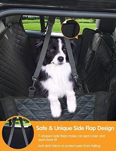מכסה מושב מכונית של מכונית כלב 4-in-1, אטום מים אטום למים ערסל כלבים עם חלון רשת גדול, כיסוי מושב כלב