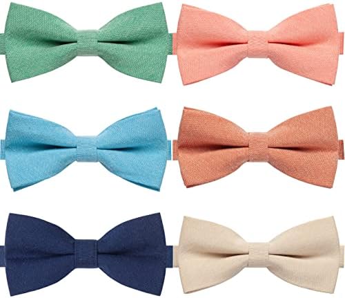 אוסקי 8 חבילות עניבות פרפר קשורות מראש מתכווננות אלגנטיות עבור בנים גברים בצבעים שונים כמו