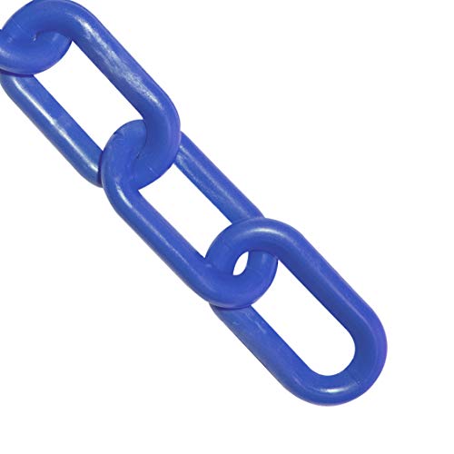 שרשרת פלסטיק מחסום שרשרת, כחול, 1-אינץ קישור קוטר, 500-רגל אורך