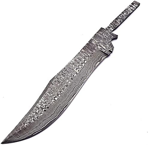 66 בעבודת יד דמשק פלדה 15 סנטימטרים ריק להב עבור בואי סכין ביצוע יפה דפוס על להב