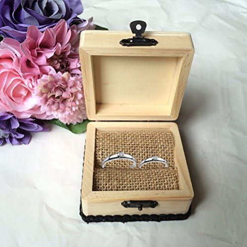 ארגז טבעת עץ טנדיקוקו פשוט התחתן עם מעורבות כפרית טבעת נישוא