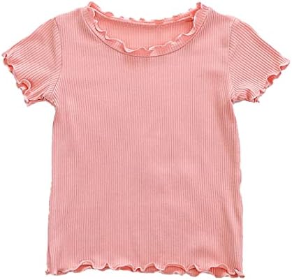 פעוטות פעוטות תינוקות תינוקות קיץ חסה לקצץ סרוג חולצות שרוול קצר