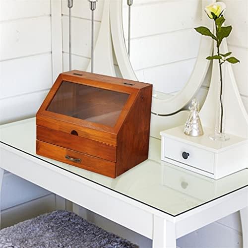 ZSEDP סגנון וינטג 'איפור קופסאות אחסון שרשרת אוצר מסכות מארגן עץ קוסמטי לשידה בחדר שינה