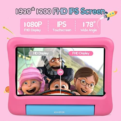 טאבלט של Kyaster Kids, 7 אינץ '5G WiFi 6 אנדרואיד 12 טאבלט לילדים, מסך ה- IPS של Full HD 1920X1200,
