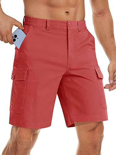 מכנסי מטען של מגקומסן מכנסיים קצרים למתיחה מכנסיים קצרים בכושר רגיל מכנסיים קצרים גברים מותניים