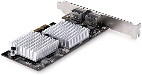 Startech.com 2-יציאה 10GBE PCIE מתאם מתאם, כרטיס רשת למחשבים/שרתים, כרטיס אתרנט PCIE עם שישה הילוכים
