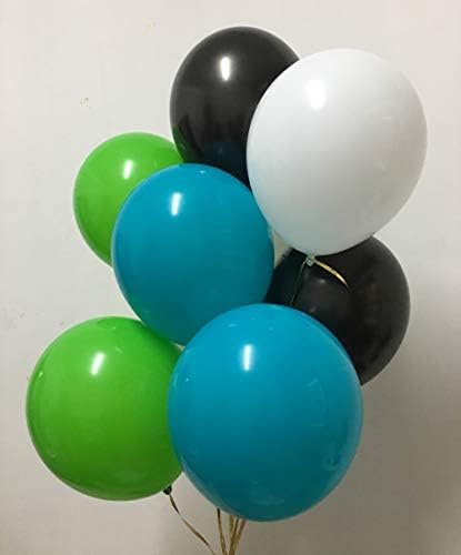 בלוני לטקס טורקיז כחול ירוק - בלונים לבנים שחורים לבנים סיום יום הולדת ללימודי יום הולדת קישוטי עיצוב מסיבות 12