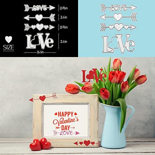 8 חלקים מכתב אהבה מכתב מתכת מתכת חותכים שמח חיתוך יום האהבה מתים שבלונות לראקרים, יצירת קלפים, אלבום תמונות