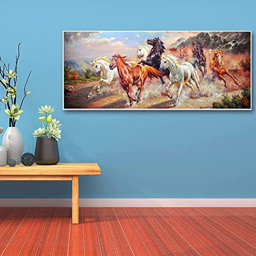 גודל גדול 5D DIY ציור יהלום על ידי ערכת מספר, סוס בעלי חיים DIY מלא מקדחה עגולה ציור יהלום ריינסטון תמונות מלאכה