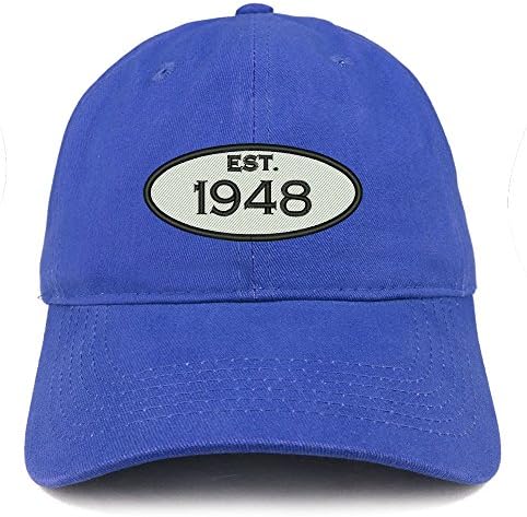 טרנדי הלבשה חנות הוקמה 1948 רקום 75 יום הולדת מתנה רך כתר כותנה כובע