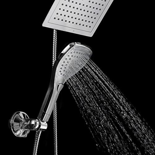 SPA DREAM ULTRA-LUXURY 9 ראש מקלחת גשמים/כף יד משולבת. כפתור בקרת זרימה לחצן נוח נוח להפעלה קלה ביד אחת. הגדרות