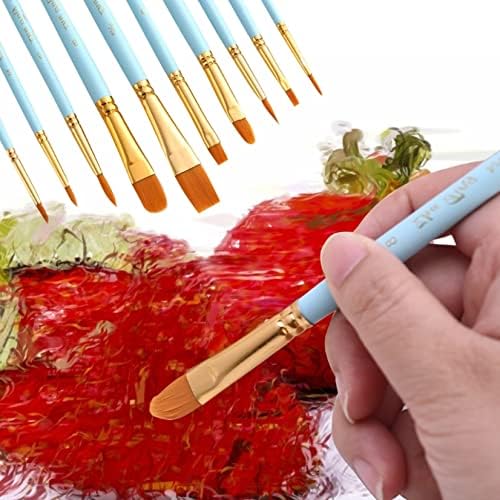 10 יחידות שיער ניילון ידית עץ עץ עט צבעי צבע מברשת עט עט לשמן DIY ציור ציור אקרילי ציוד אמנות