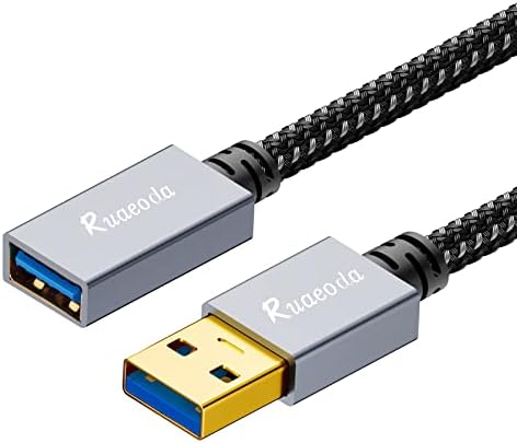 Ruaeoda קצר USB 3.0 כבל סיומת 3 רגל, Superspeed USB 3.0 סוג A זכר לנקבה כבל הרחבה לנקבה לפלייסטיישן,