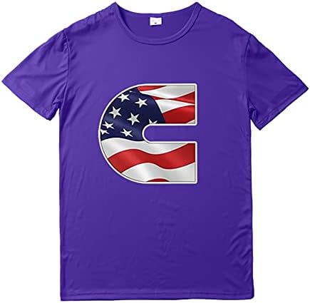 חולצות טי דגל אמריקאיות של גברים 4 ביולי חולצת טריק