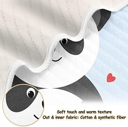 Panda Heart Unisex שמיכה לתינוקות רכה לשמיכה פעוטות לעריסה למעון יום עם חומר עבה ורך שמיכה נעימה