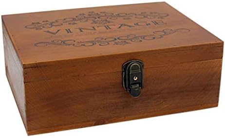 VKSG קופסת עץ דקורטיבית קופסת מזכרות מעץ עם מכסה וצירים ， קופסאות אחסון מעץ קופסאות מתנה קופסת מתנה וינטג